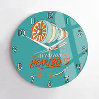 Thumbnail for Aviation Heartbeats V2 design on turquoise no frame wall clock