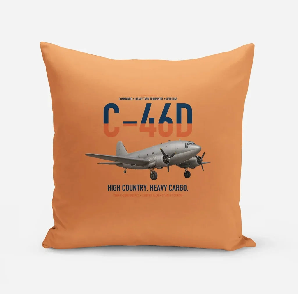 C-46D Commando design on orange pillow
