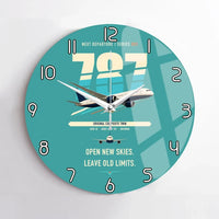 Thumbnail for Boeing 787-8 Dreamliner design on turquoise no frame wall clock