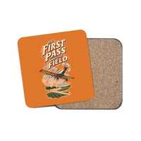 Thumbnail for The First Pass Wakes The Field design on orange 1 piece coaster