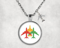 Thumbnail for Colourful 3 Airplanes Necklace - view 10