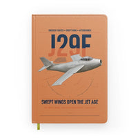 Thumbnail for Saab J 29F Tunnan design on orange notebook