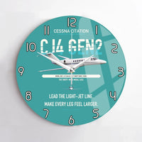 Thumbnail for Cessna Citation CJ4 Gen2 design on turquoise no frame wall clock