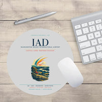Thumbnail for Washington Dulles International Airport (IAD) design on light gray round mouse pad