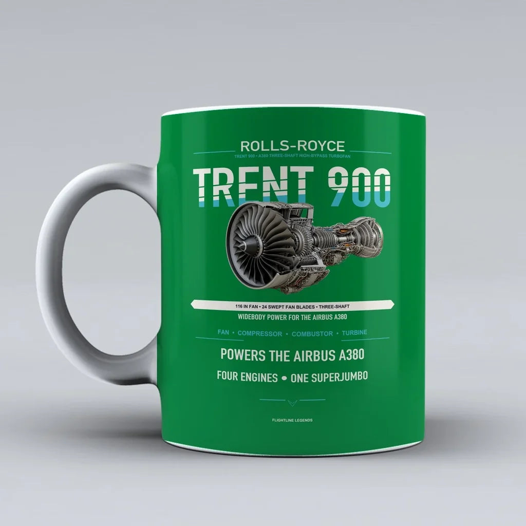 900 Mug design on green trent
