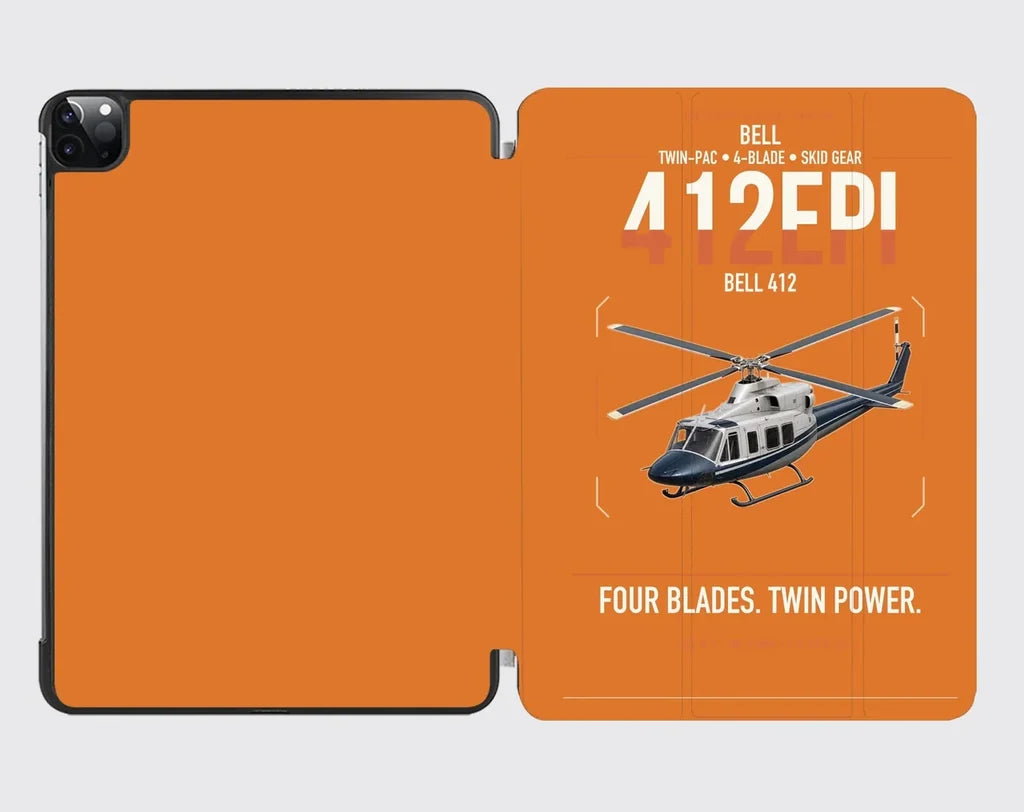 Bell 412EPI design on orange ipad tablet case
