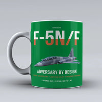 Thumbnail for F-5N F Adversary design on green ceramic mug, double-side print