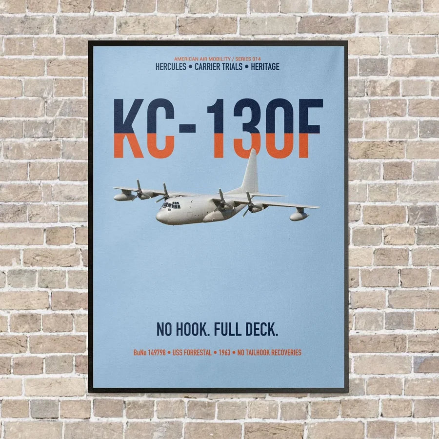 KC-130F BuNo 149798 vertical canvas print - framed - light blue background