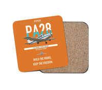 Thumbnail for Piper PA-28 Cherokee design on orange 1 piece coaster