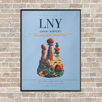 Thumbnail for Lanai Airport LNY vertical canvas print - framed - light blue background
