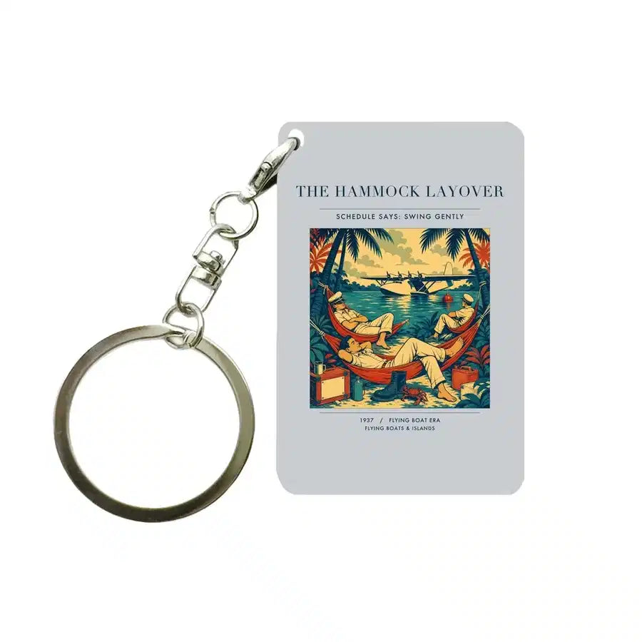 VINTAGE G4408 - The Hammock Layover - Designed Key Chain design on lightgray