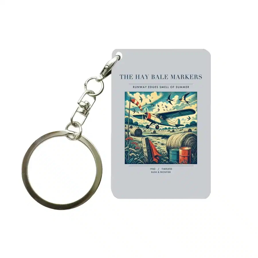 VINTAGE G4387 - The Hay Bale Markers - Designed Key Chain design on lightgray