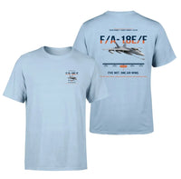 Thumbnail for F A-18E F Buddy Tanker design on light blue double-side t-shirt, double-side print