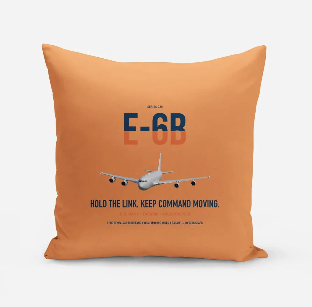 E-6B Mercury design on orange pillow