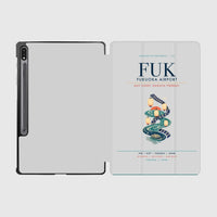 Thumbnail for Fukuoka Airport (FUK) design on light gray samsung tablet tablet case