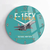 Thumbnail for F-15EX Eagle II design on turquoise no frame wall clock