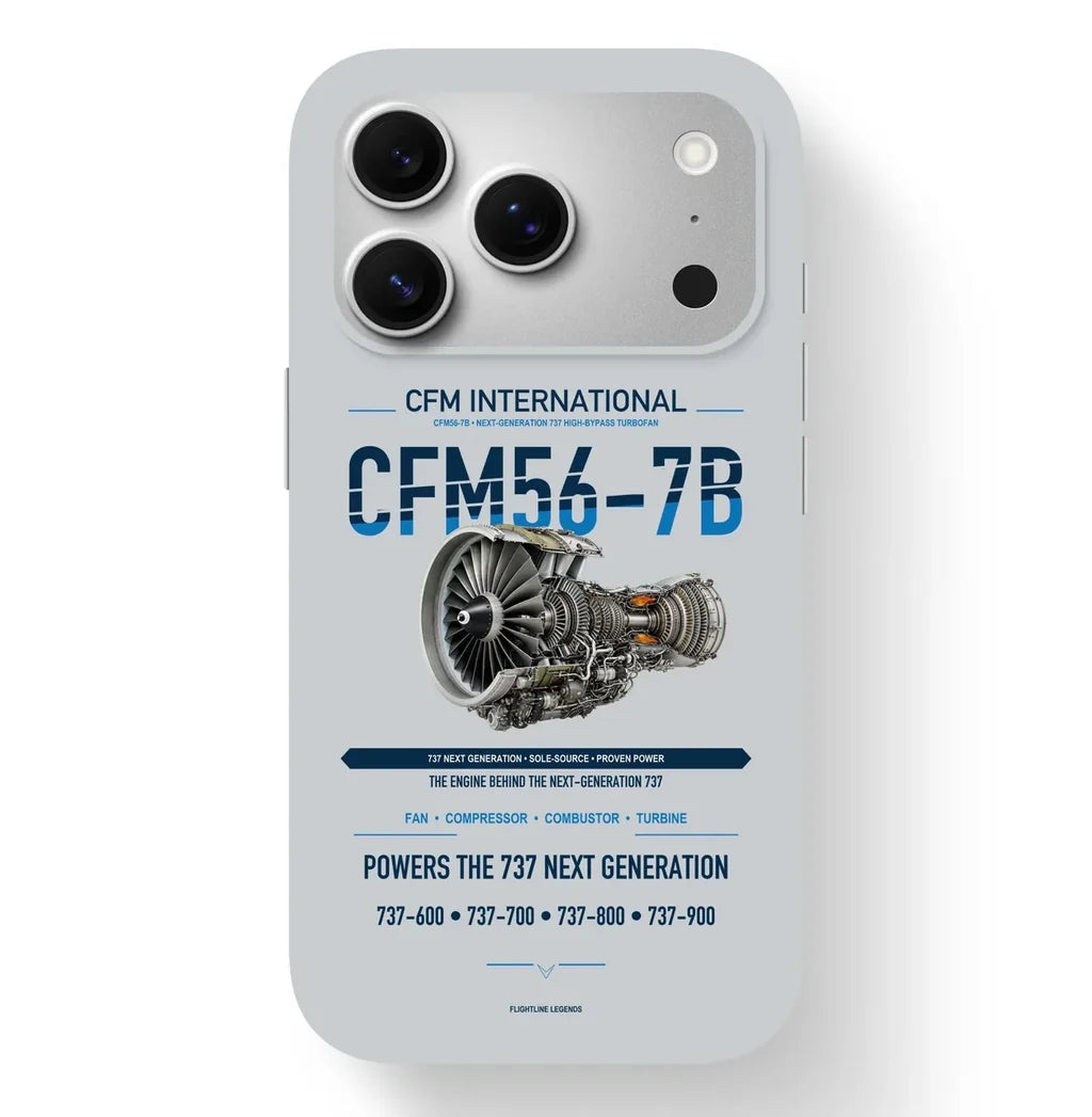 CFM56-7B Case design on light gray iphone case