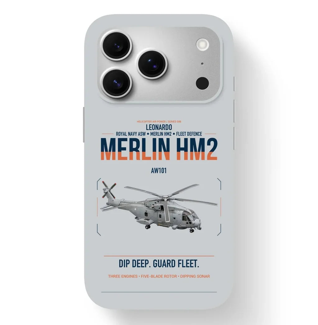 Leonardo AW101 Merlin HM2 design on light gray magsafe iphone case, for iPhone 17 Pro