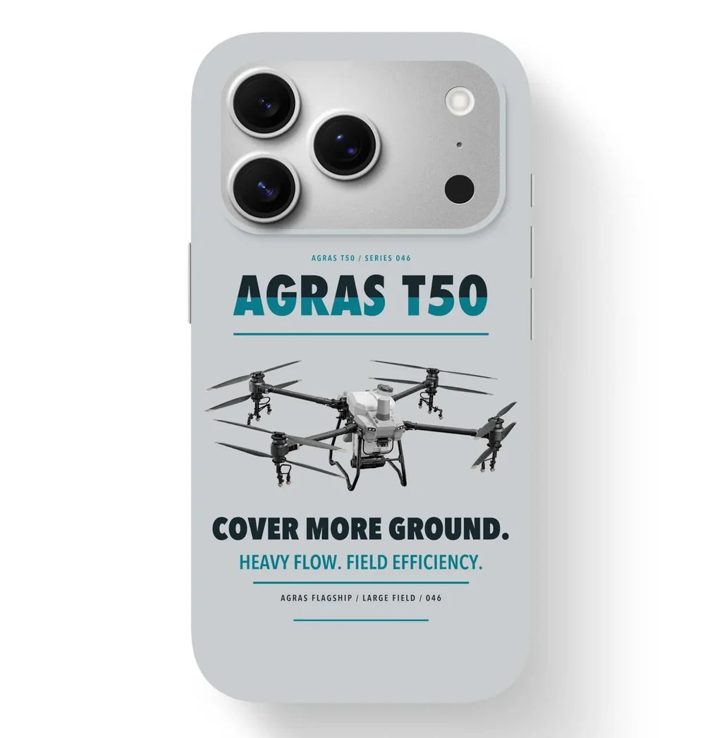 DJI Agras T50 Case design on light gray iphone case