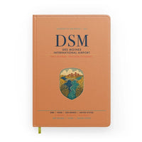 Thumbnail for Des Moines International Airport (DSM) design on orange notebook