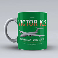 Thumbnail for Handley Page Victor K.2 design on green ceramic mug, double-side print