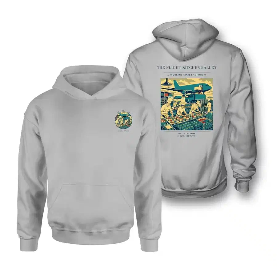 VINTAGE G4374 - The Flight Kitchen Ballet - Double-Side Hoodie design on lightgray double side