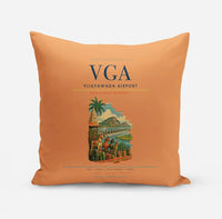 Thumbnail for Vijayawada Airport (VGA) design on orange pillow