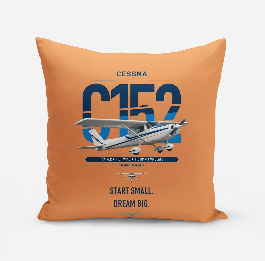 Cessna 152 design on orange pillow