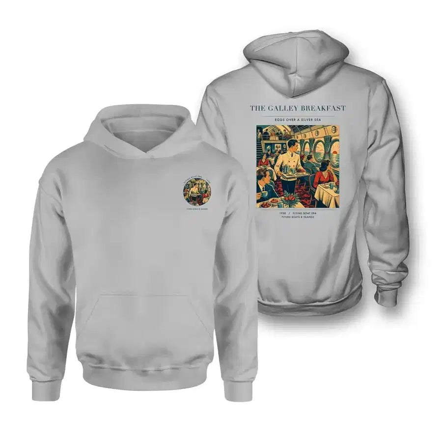 VINTAGE G4184 - The Galley Breakfast - Double-Side Hoodie design on lightgray double side