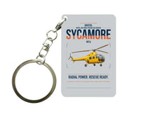 Thumbnail for Bristol Sycamore HR14 design on light gray designed key chain, double-side print