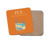 Thumbnail for Hercilio Luz International Airport (FLN) design on orange 1 piece coaster