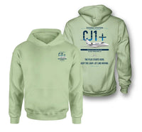 Thumbnail for Cessna Citation CJ1+ design on light green double-side hoodie, double-side print