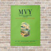 Thumbnail for Martha's Vineyard Airport MVY vertical canvas print - no frame - light green background