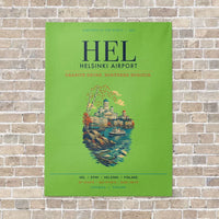 Thumbnail for Helsinki Airport HEL vertical canvas print - no frame - light green background