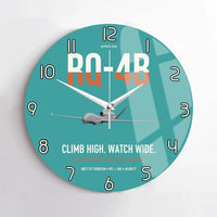 Thumbnail for RQ-4B Global Hawk design on turquoise no frame wall clock