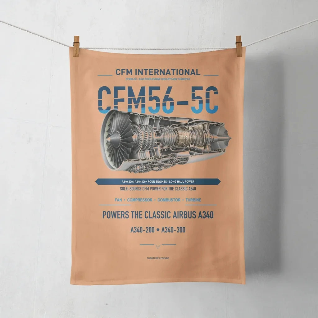 CFM56-5C design on orange towel
