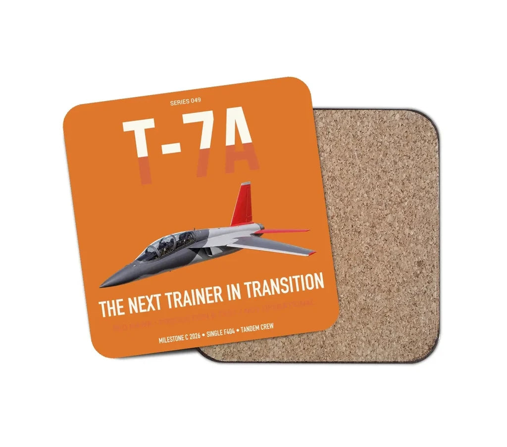 T-7A Red Hawk design on orange 1 piece coaster