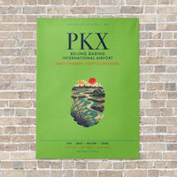 Thumbnail for Beijing Daxing International Airport PKX vertical canvas print - no frame - light green background