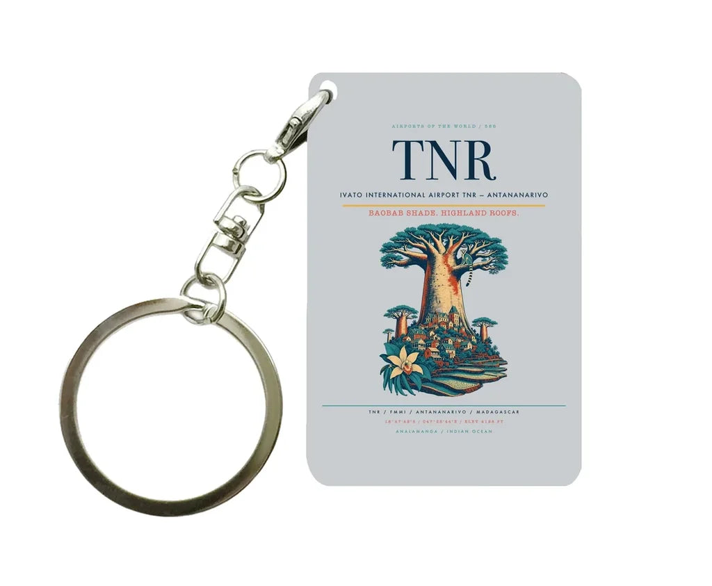 Ivato International Airport TNR — Antananarivo Key Chain design on light gray key chain