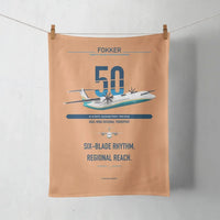 Thumbnail for Fokker 50 design on orange towel