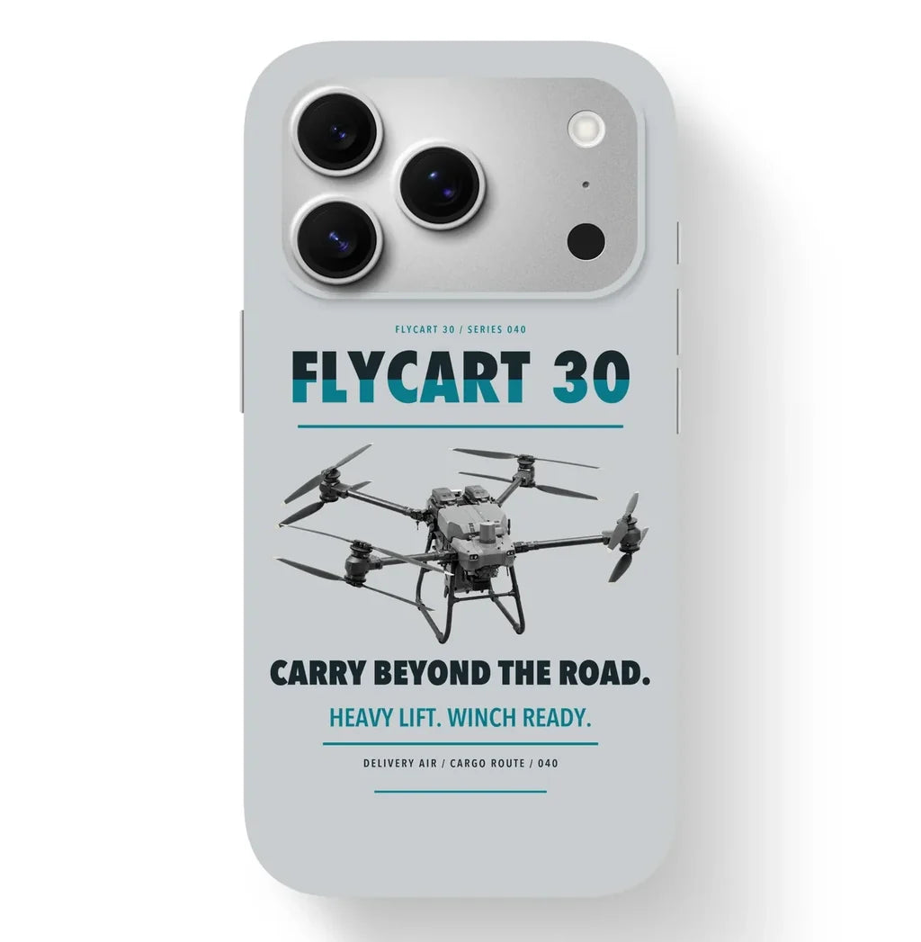 DJI FlyCart 30 Case design on light gray iphone case