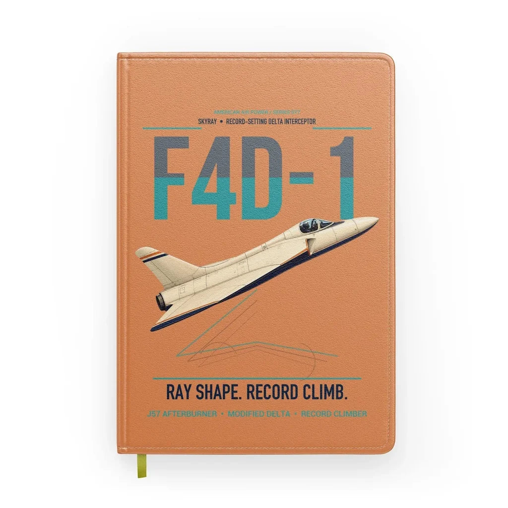 F4D-1 Skyray design on orange notebook