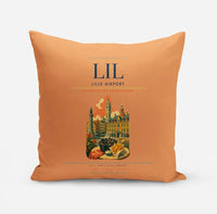Thumbnail for Lille Airport (LIL) design on orange pillow