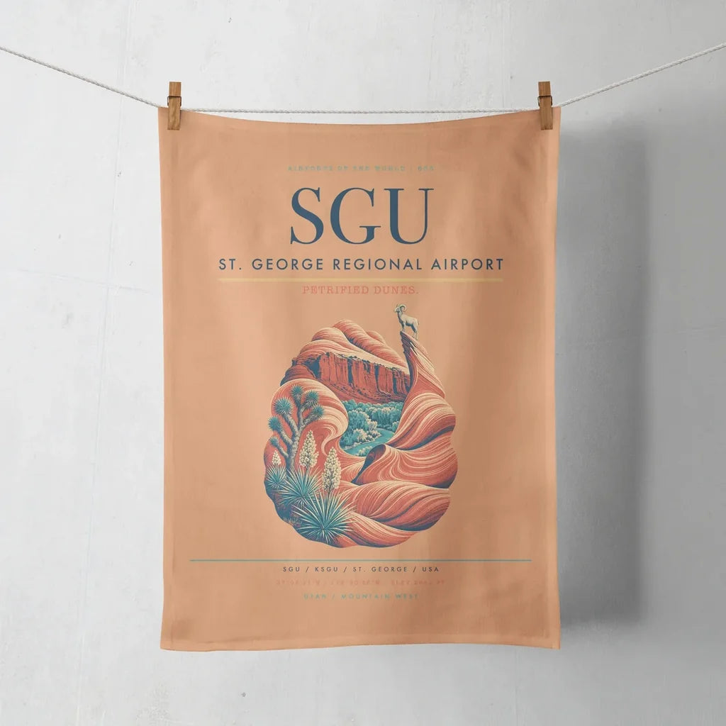 St. George Regional Airport (SGU) design on orange towel