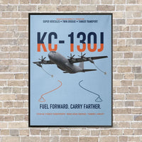 Thumbnail for KC-130J SUPER HERCULES vertical canvas print - framed - light blue background