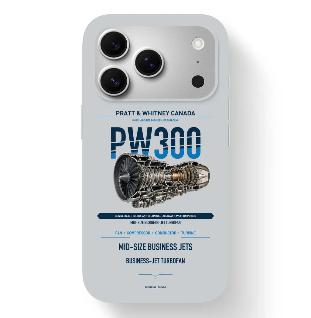 PW300 Case design on light gray iphone case