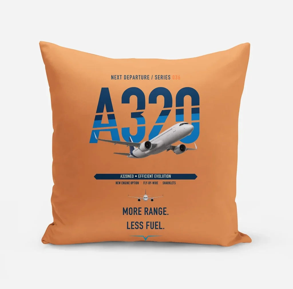 Airbus A320neo design on orange pillow