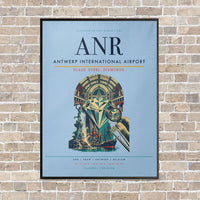 Thumbnail for Antwerp International Airport ANR - Canvas Framed - Light Blue