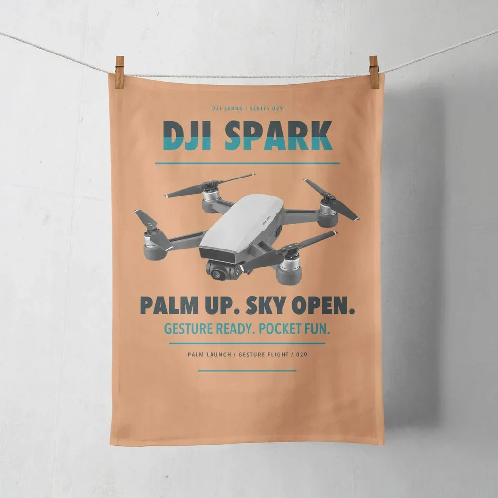 DJI Spark design on orange towel