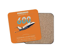 Thumbnail for Bombardier Challenger 600 design on orange 1 piece coaster
